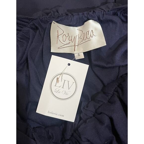 Rory Beca Chase Maxi Dress Almost Black Side Slit V-Neck Strappy Size Small NEW - Picture 7 of 9